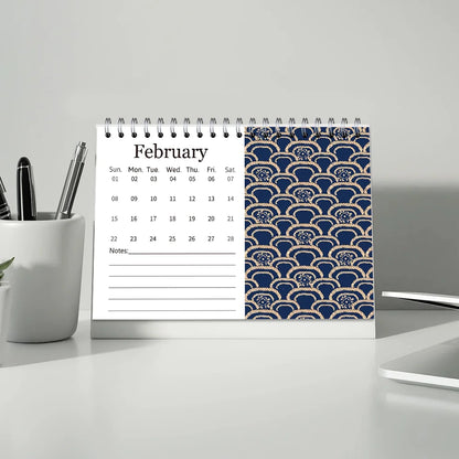 1Pc 2026 Japanese Style Desktop Calendar, Standing Desk Organizer,12-Month Planner, Perfect Gift for Birthdays & Christmas
