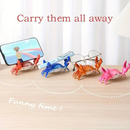 Very Creative Desktop Crab-Shaped Stand for Glasses, Pencils, and Mobile Phones; a Decorative Item for Closets, Bookshelves, and Entryways; a Birthday or Housewarming Gift
