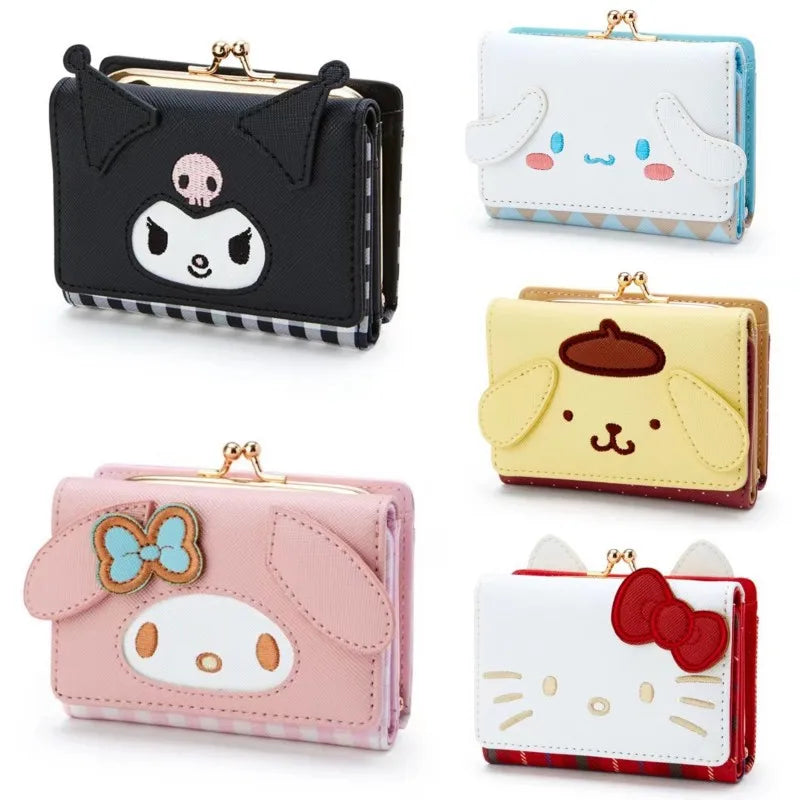 Hello Kitty Coin Purse Creative Small Wallet Wholesale Mini Purses My Melody Kuromi Keychain Wallet  Purse Kawaii Clutch