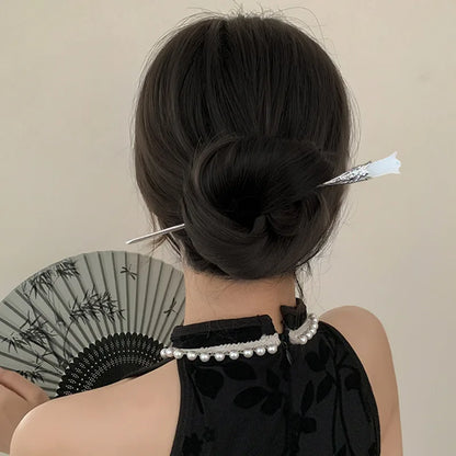 Elegant Chinese Style Hair Clip Tassel Hair Stick Traditional Floral Design Hairstyle Accessory Women Jewelry Hairpin Hairneedle