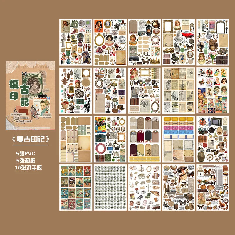 Stickers Book Landscape Decorative Decal Film Impression Seal for DIY Diary Planner Scrapbook Album School Supplies Stationery