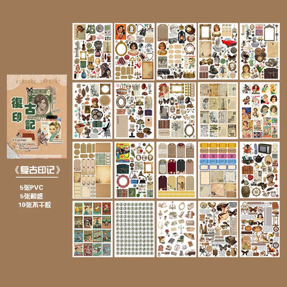 Stickers Book Landscape Decorative Decal Film Impression Seal for DIY Diary Planner Scrapbook Album School Supplies Stationery