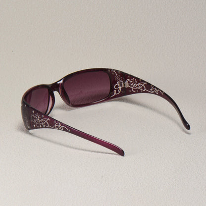 Pattern Decoration Diamond-Encrusted Square Frame Sunglasses Retro Style Daily Classic Fashion Ladies Vacation Travel Glasses
