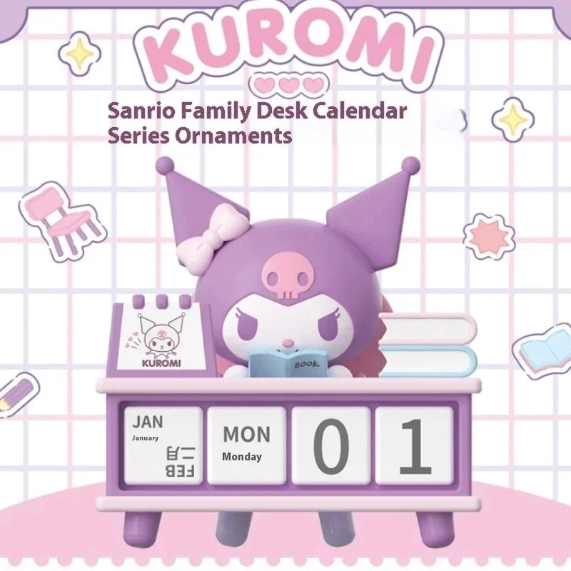 Sanrio Desk Calendar Series Anime Peripheral Exquisite Kuromi Pochacco Static Desktop Decorative Children'S Toy Gifts