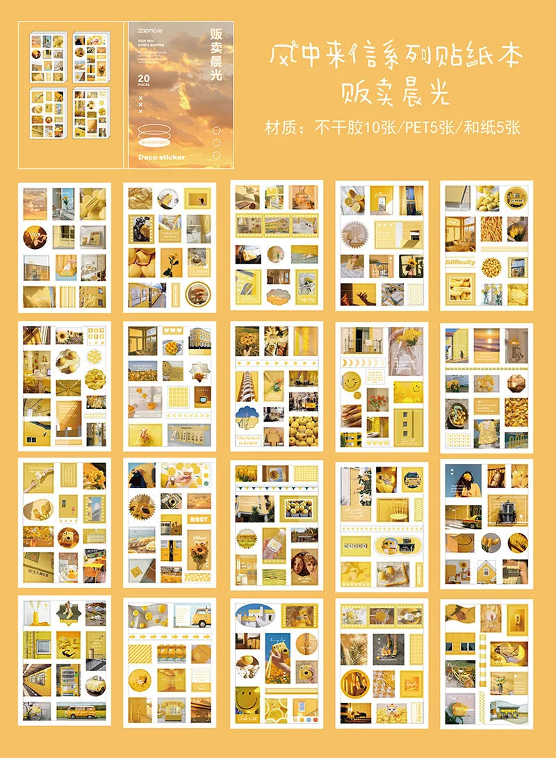 Stickers Book Landscape Decorative Decal Film Impression Seal for DIY Diary Planner Scrapbook Album School Supplies Stationery