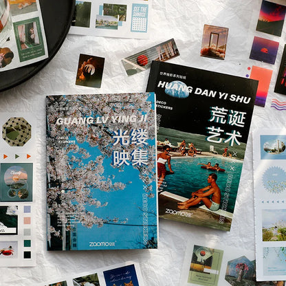 Stickers Book Landscape Decorative Decal Film Impression Seal for DIY Diary Planner Scrapbook Album School Supplies Stationery