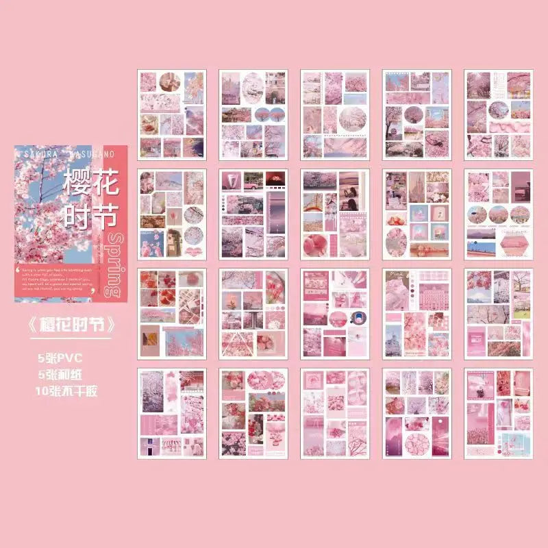 Stickers Book Landscape Decorative Decal Film Impression Seal for DIY Diary Planner Scrapbook Album School Supplies Stationery