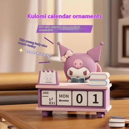 Sanrio Desk Calendar Series Anime Peripheral Exquisite Kuromi Pochacco Static Desktop Decorative Children'S Toy Gifts