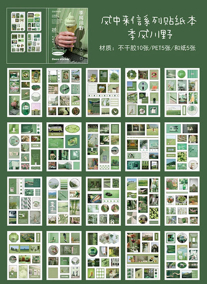 Stickers Book Landscape Decorative Decal Film Impression Seal for DIY Diary Planner Scrapbook Album School Supplies Stationery