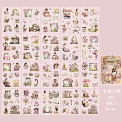 Stickers Book Landscape Decorative Decal Film Impression Seal for DIY Diary Planner Scrapbook Album School Supplies Stationery