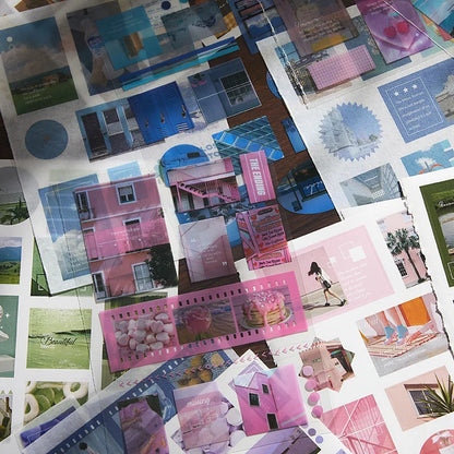 Stickers Book Landscape Decorative Decal Film Impression Seal for DIY Diary Planner Scrapbook Album School Supplies Stationery