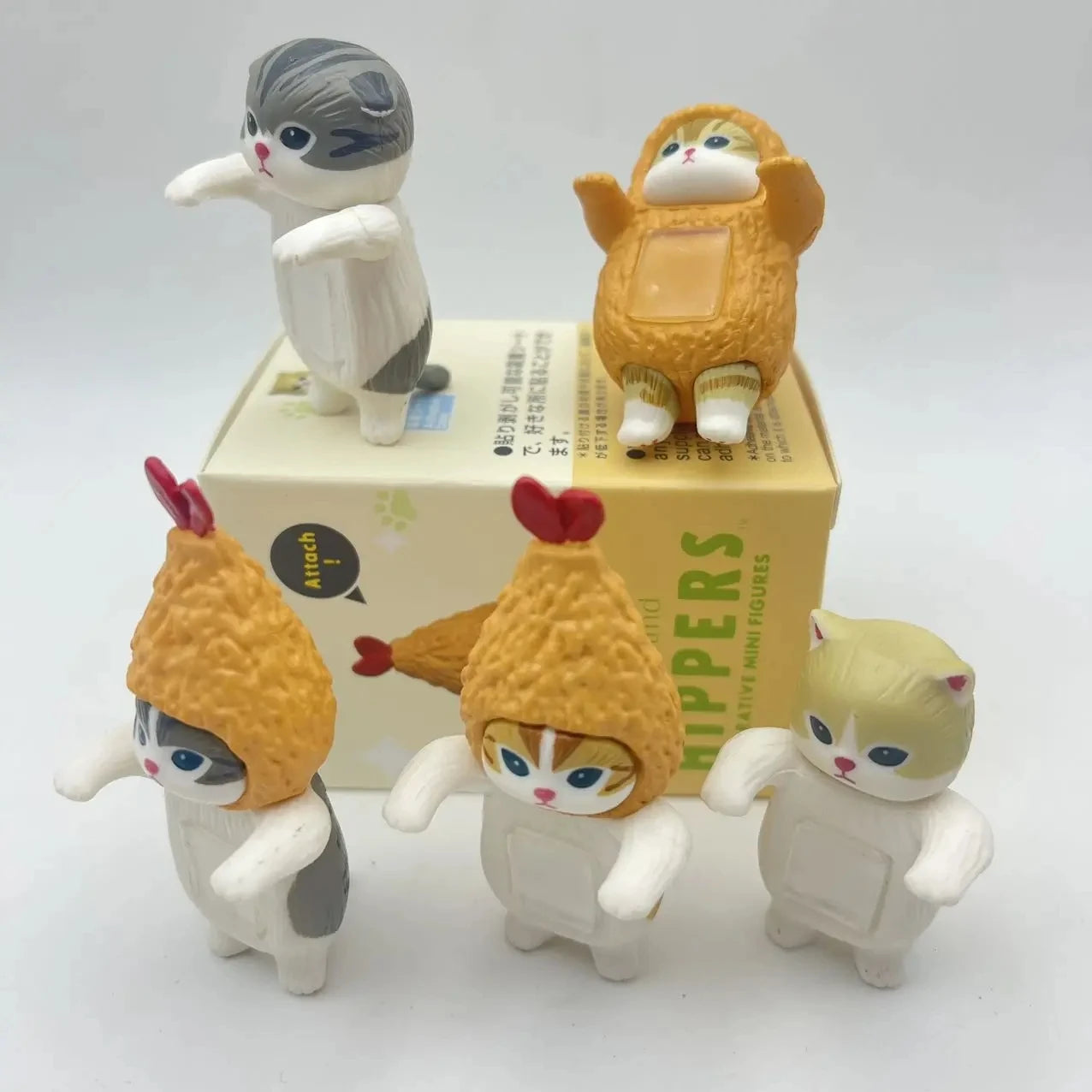 New Mofusand Hippers Lying down Fried Shrimp Cat Blind Box Decorative Mini Figures Car Phone Ornament Toy Gift Cute Doll Model
