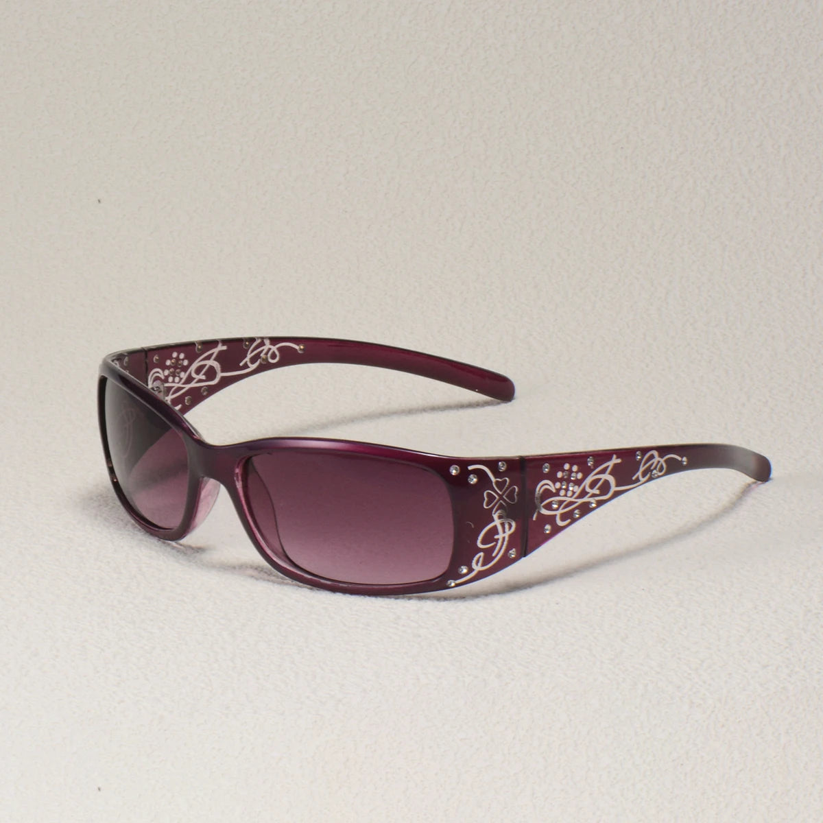 Pattern Decoration Diamond-Encrusted Square Frame Sunglasses Retro Style Daily Classic Fashion Ladies Vacation Travel Glasses