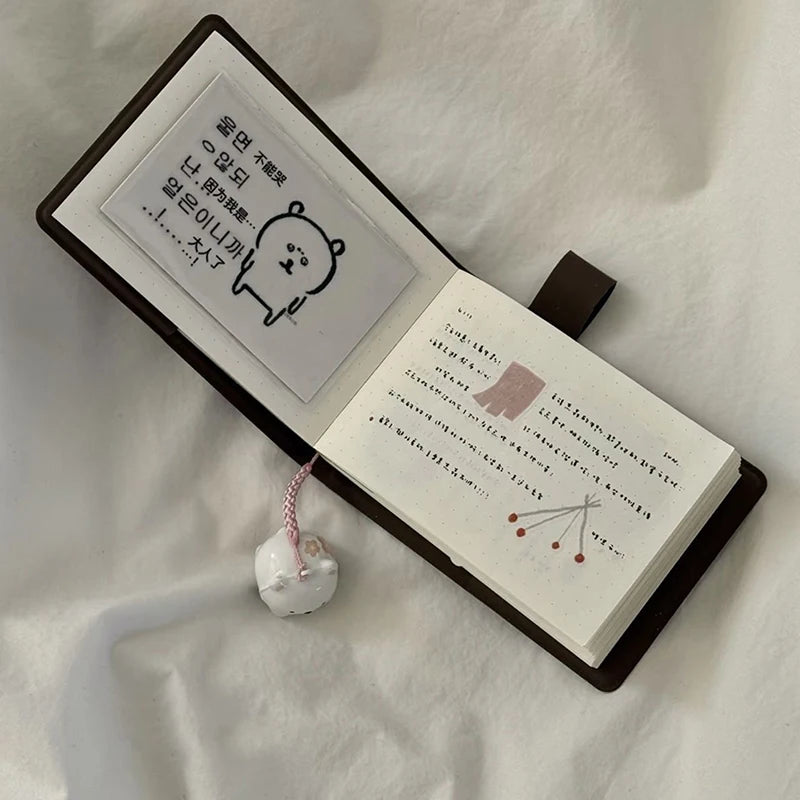 Hot Sale Brown Pocket Book Japanese Style Ins Niche Simple Portable Mini Notebook Diary