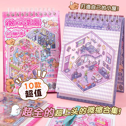30Pcs 3D Miniature Scene Stickers, Layered Diorama Decals for Journal Scrapbooking, Puzzle Craft DIY Stress Relief