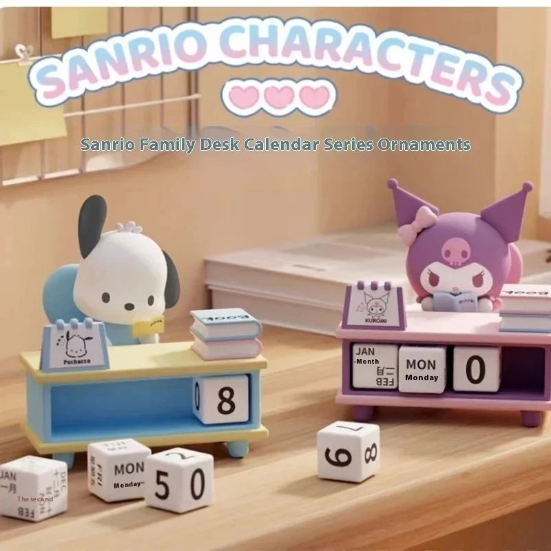 Sanrio Desk Calendar Series Anime Peripheral Exquisite Kuromi Pochacco Static Desktop Decorative Children'S Toy Gifts