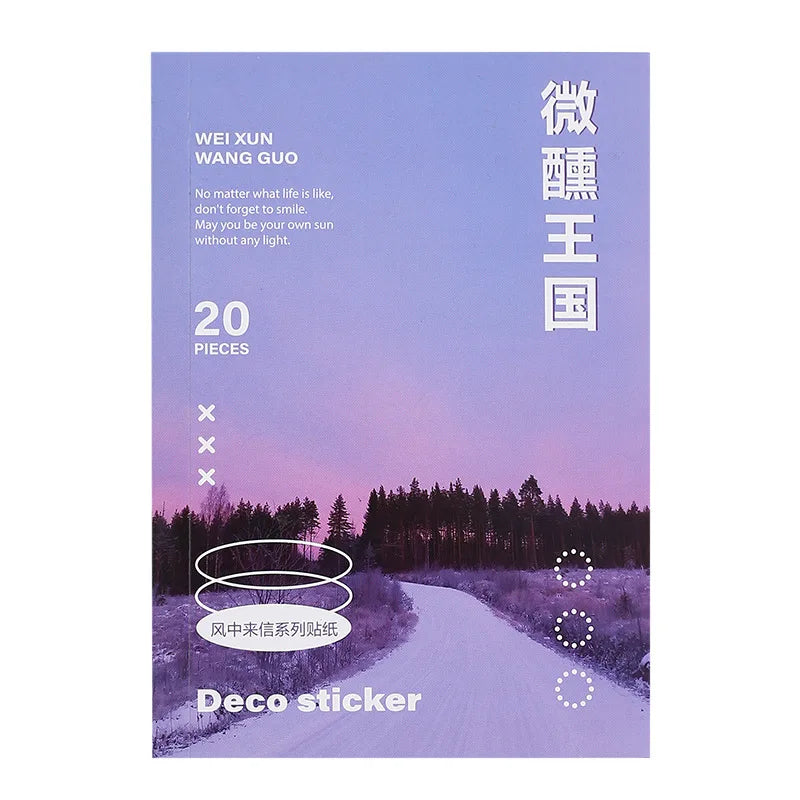 Stickers Book Landscape Decorative Decal Film Impression Seal for DIY Diary Planner Scrapbook Album School Supplies Stationery