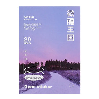 Stickers Book Landscape Decorative Decal Film Impression Seal for DIY Diary Planner Scrapbook Album School Supplies Stationery