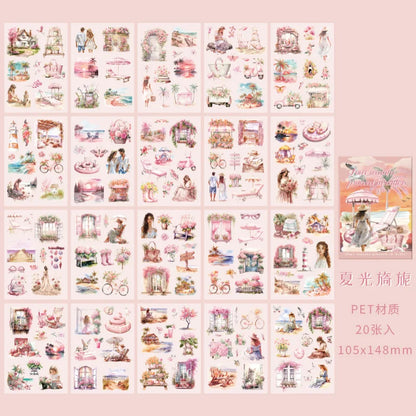 Stickers Book Landscape Decorative Decal Film Impression Seal for DIY Diary Planner Scrapbook Album School Supplies Stationery