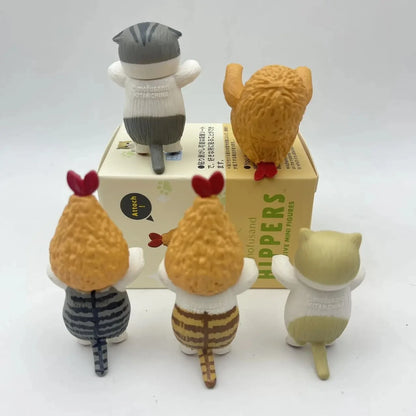 New Mofusand Hippers Lying down Fried Shrimp Cat Blind Box Decorative Mini Figures Car Phone Ornament Toy Gift Cute Doll Model
