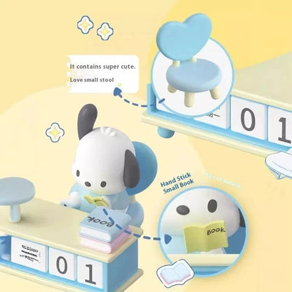 Sanrio Desk Calendar Series Anime Peripheral Exquisite Kuromi Pochacco Static Desktop Decorative Children'S Toy Gifts
