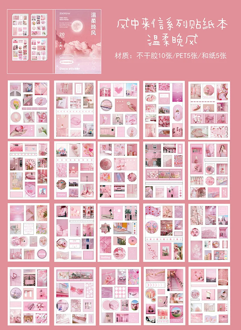 Stickers Book Landscape Decorative Decal Film Impression Seal for DIY Diary Planner Scrapbook Album School Supplies Stationery