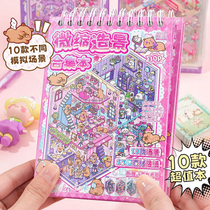 30Pcs 3D Miniature Scene Stickers, Layered Diorama Decals for Journal Scrapbooking, Puzzle Craft DIY Stress Relief