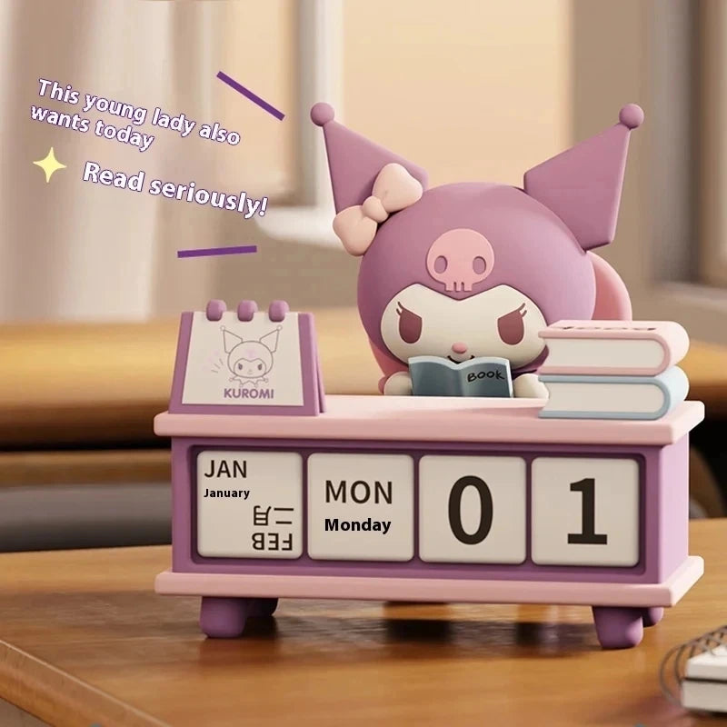 Sanrio Desk Calendar Series Anime Peripheral Exquisite Kuromi Pochacco Static Desktop Decorative Children'S Toy Gifts