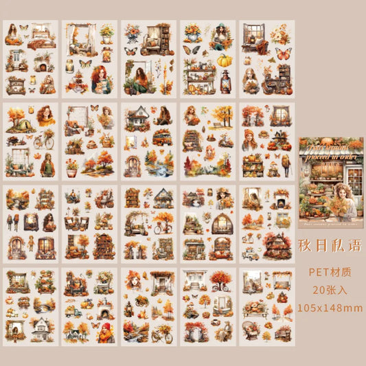 Stickers Book Landscape Decorative Decal Film Impression Seal for DIY Diary Planner Scrapbook Album School Supplies Stationery