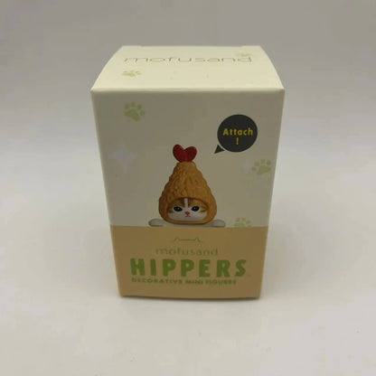 New Mofusand Hippers Lying down Fried Shrimp Cat Blind Box Decorative Mini Figures Car Phone Ornament Toy Gift Cute Doll Model
