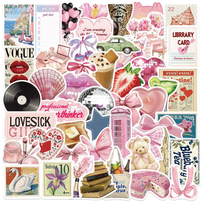 50/100Pcs Watercolor Dairy Stickers Decals for Phone Laptop Scrapbook Luggage Helmet DIY Graffiti Aesthetic Stickers Gifts