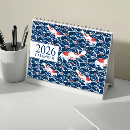 1Pc 2026 Japanese Style Desktop Calendar, Standing Desk Organizer,12-Month Planner, Perfect Gift for Birthdays & Christmas