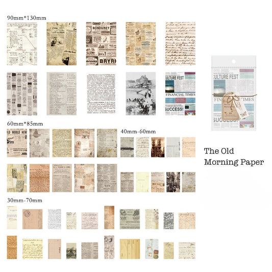 100Pcs/Pack Decor Scrapbook Vintage Materials Paper Combo Kit DIY Junk Journal Collage Photo Album Retro Background Paper
